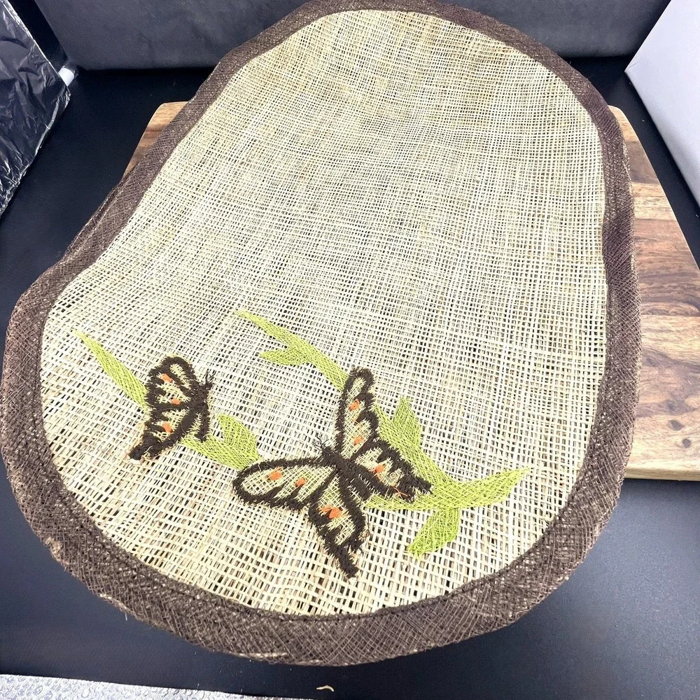 Vintage‎ Burlap Butterfly Placemats - Set of 3